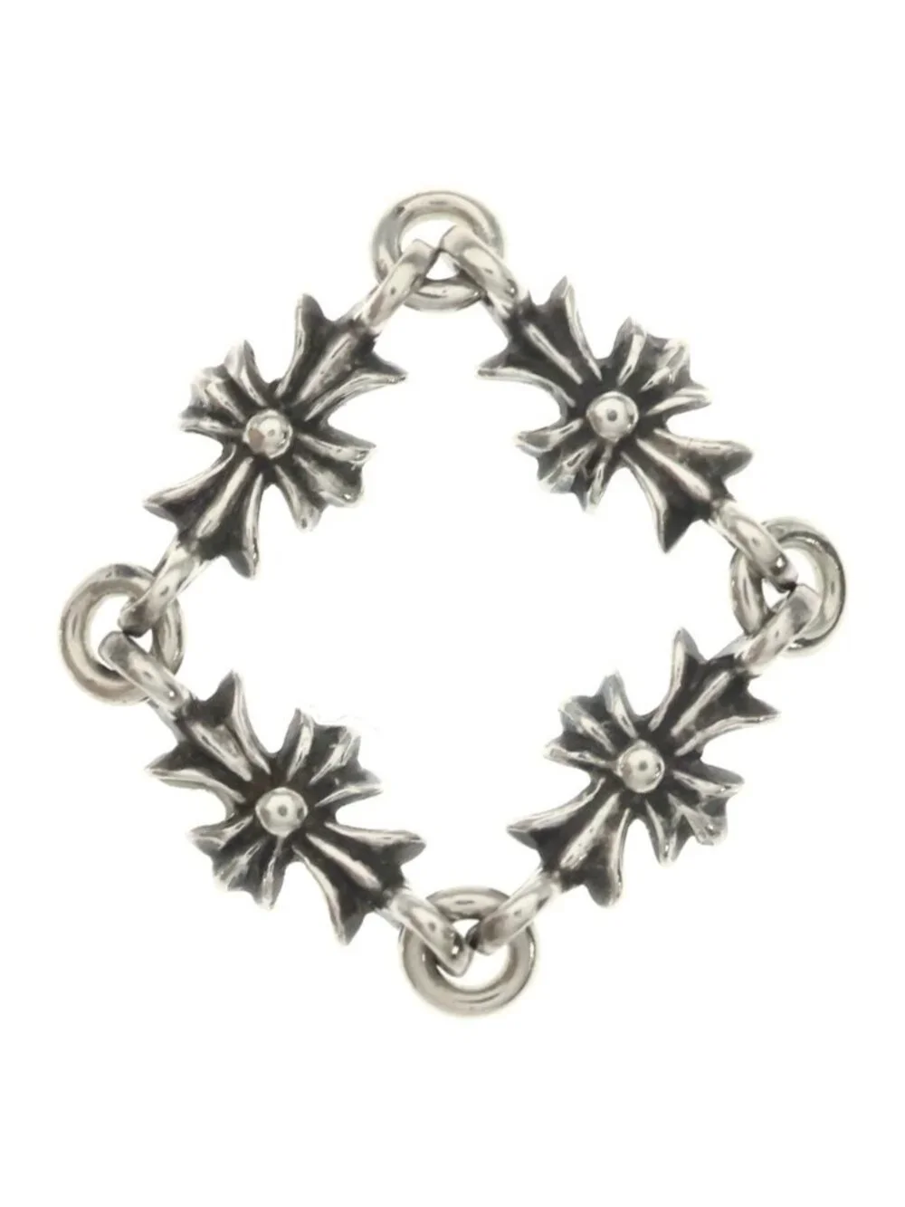 Chrome Hearts Tny CH Pls Dia Tiny CH Plus Diamond Ring Silver